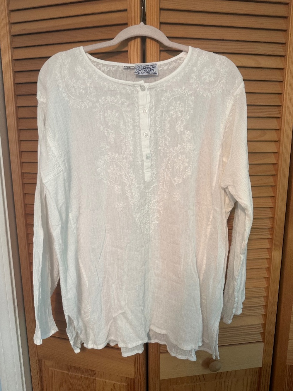 NWOT MEXICALI BLUES GAUZE EMBROIDERED  BLOUSE XL